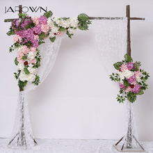 JAROWN simulación Hortensia Rosa hilera de flores de la boda al aire libre arco para fiesta decoración de diseño conjunto Floral Hotel Fondo decoración Fleur 2024 - compra barato