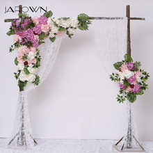 JAROWN Simulation Hydrangea Rose Flower Row Outdoor Wedding Party Arch Decoration Design Floral Set Hotel Background Decor Fleur 2024 - buy cheap