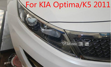 Para kia optima/k5 2011 abs chrome frente farol lâmpada capa carro-estilo do carro-tampas 2024 - compre barato