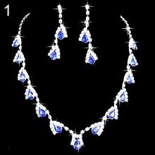 Hot Women Dazzling Cubic Zirconia Necklace Crystal Pendant Earrings Bridal Jewelry Set 2024 - buy cheap