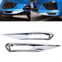 JEAZEA Car Styling 2pcs ABS Plastic Bright Chrome Front Bumper Fog Lamp Fog Light Cover Trim Decal Fit for Volvo XC60 2018 2019 2024 - buy cheap