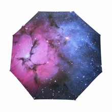 Beautiful Starry Sky Printed Women Umbrella Men Three Folding Fashion Umbrellas Anti-UV Fully Automatic Umbrella Male Paraguas 2024 - buy cheap