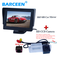 car Monitor bring 4.3" screen +waterproof car reversing camera with 4 IR color hd ccd night vision for Volkswagen GOLF 6/Magotan 2024 - buy cheap