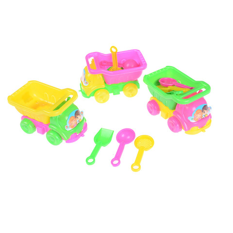 4 шт./компл. забавные детские водные пляжные песчаные игрушки в машине Набор детских игрушек на морском побережье лопата грабли набор инструментов случайный цвет 2022 - купить недорого