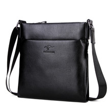 New Brand Solid Soft Leather Men Messenger Bag causal Litchi pattern fashion shoulder bag Mens crossbody Bag male Handbags 2024 - buy cheap