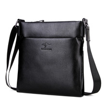 Bolsa masculina de couro macio, bolsa casual modelo litchi de ombro crossbody 2024 - compre barato