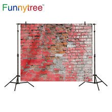 Funnytree-Fondo de pared de ladrillo viejo dañado para estudio fotográfico, fotografía de telón de fondo abstracto para fotomatón, utilería para fotos 2024 - compra barato
