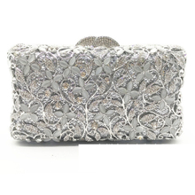 gold/silver Rhinestones Clutch leaf wallet Women Crystal Purse Evening Minaudiere Bags Wedding Party Cocktail Handbag lady gifts 2024 - buy cheap