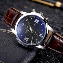 YAZOLE мужские часы для отдыха, бизнес-Топ люксовый бренд известные кожаные мужские кварцевые наручные часы Relogio Masculino YD384 2024 - купить недорого