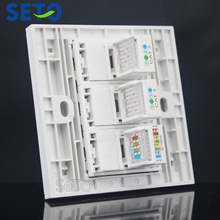 SeTo 86 Type RJ45 Ethernet Network Cat6 + Dual RJ11 Cat3 Tel Panel Outlet Wall Plate Socket Keystone Faceplate 2024 - buy cheap