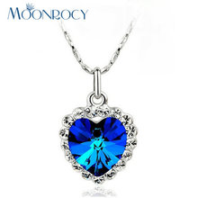 MOONROCY Free Shipping Fashion Crystal Necklace Austrian blue Crystal Necklace jewelry choker Gift choker for women 2024 - buy cheap