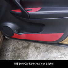 QHCP Carbon Fiber Door Inner Side Anti Kick Sticker Anti-kick Protecor For NISSAN Bluebird Murano X-trail Qashqai Tiida Livina 2024 - buy cheap