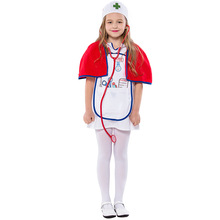 Chegam novas crianças meninas enfermeira com pouco cabo vermelho cosplay traje halloween para meninas carnaval vestido extravagante 2024 - compre barato