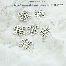 Sweet Bell Free Shipping 100pcs/lot Hollow Filigree Jewelry Findings 14*17mm Vintage Silver Diy Jewellery Making D0592 2024 - buy cheap