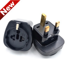 Black 3 pin UK socket adaptor Embedded Swiss Italy round foot use in UK HK plug adapter converter plug 2024 - buy cheap