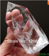 Varita curativa de doble punta, cristal de cuarzo fantasma ahumado, DT, SUIRONG---322 +++, L 2024 - compra barato