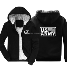 Winter Casual Men Keep Warm Thicken Hoodie Green Olive Army Military Tactical Us Flag Sweatshirt Hip Hop Jacket Tops Harajuku 2024 - buy cheap