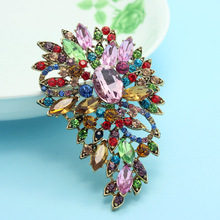 colorful Flower Brooch Wedding Bridal Jewelry Party Gifts Rhinestone Wedding Broches Vintage Christmas Pin Brooch Broaches 2024 - buy cheap