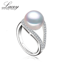 Natural Freshwater Pearl Rings For Women Wedding,Adjustable White Pearl Ring 925 Silver Jewelry Girl Birthday Gift 2024 - buy cheap