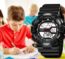 Популярные часы унисекс Детские модные цифровые наручные часы принт с большими цветами однотонный на брительках спортивные часы Montre Garcon @ 55 2024 - купить недорого