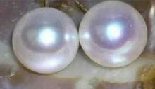 free shipping>>>>noble jewelry whoselase AAA akoya 7-8mm white pearl earrings 14k Gold stud earrings 2024 - buy cheap