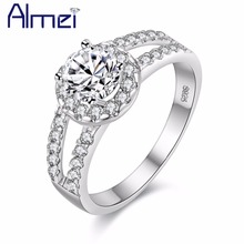 Almei anillos de boda dijes de cristal Bague CZ zirconia joyas de diamantes de imitación Parure Bijoux Femme mejores amigos joyería J510 2024 - compra barato