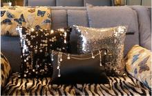 Light luxury sequins cushion cover decorative shining glitters pillow case lumbar pillow cover backrest home decor 2024 - buy cheap