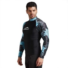 Floral erupción hombres Surf manga larga de lycra de baño nadar camisa UV T camisa para nadar vela buceo ropa de deporte 2024 - compra barato