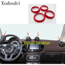 car front Air conditioning Outlet Vent styling garnish cover frame lamp trim 4pcs For Benz smart fortwo 2015 2016 2017 2018 2019 2024 - buy cheap