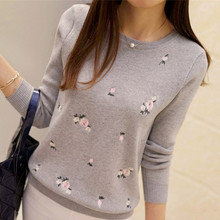 2019 Autumn Sweater Women Embroidery Knitted Winter Women Sweater And Pullover Female Tricot Jersey Jumper Pull Femme 2024 - buy cheap