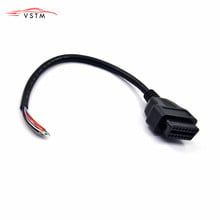 Adaptador de interface de diagnóstico de carro 30cm, 16 pinos, obd 2 obd2, 16 pinos, conector fêmea para extensão, abertura, cabo obd 2024 - compre barato