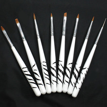 Conjunto de canetas de pintura, 8 peças, arte de unha, zebra, design, pintura, desenho acrílico, ferramenta de delineador 2024 - compre barato