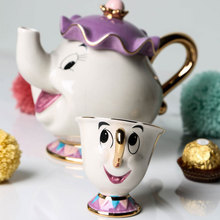 Падение покупок! Красота и чудовище чайный горшок чайный набор кружка Миссис Поттс чип чашка чайный горшок чашка набор милый Рождественский подарок Бесплатная доставка 2024 - купить недорого