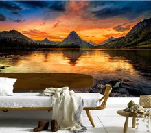 Custom 3d murals,Mountains Lake Sunrises and sunsets Nature wallpapers,living room sofa tv wall children bedroom papel DE parede 2024 - buy cheap