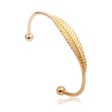 Gold Silver Plated Leaf Cuff Bracelet For Women Simple Feather Open Bangles Female Fashion Charm Jewelry Accessories Adjustable 2024 - buy cheap