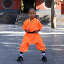 Popular Orange Polyester Shaolin Uniform Kung fu School Training Tai Chi Wing Chun Martial arts Karate Suit Costumes 2024 - buy cheap
