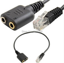 5 PCS Headset Convertor Cable Adapter: PC Headset for telephone using 2 X 3.5mm to RJ9/RJ10/RJ12 plug Female dual 3.5mm to RJ9 2024 - buy cheap