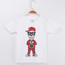 Baby Boy T Shirts Funny T-Shirt Cotton O-Neck White Half Sleeve Kids Tees Shirt Skull Skeleton Print Fashion Hip Hop Girl Tshirt 2024 - buy cheap