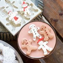 Christmas  gingerbread Man silicone soap mold fondant cake kitchen baking tool,cake decoration tools 2024 - buy cheap