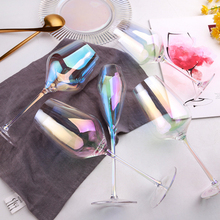 Бокал для вина из радужного стекла, бокал для вина с кристаллами, бокалы для красного вина и шампанского, Цветные Бокалы Для Вина, домашние Свадебные вечерние бокалы, украшение для напитков 2024 - купить недорого