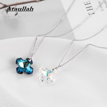 Ataullah 925 Sterling Silver Crystal Cross Necklaces Pendant Statement dazzling Clavicle Chain Choker for Women Lady Gift NW010 2024 - buy cheap