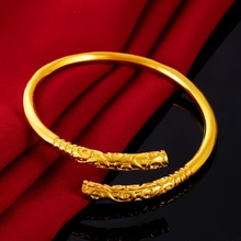 Vintage Style Expandable Bangle Yellow Gold Filled Cuff Bracelet Gift 2024 - buy cheap