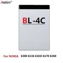 BL-4C Replacement Battery 890mAh Antirr Original Rechargeable Batteries For Nokia Mobile Phone Li-ion 3.7V BL4C BL 4C 2024 - buy cheap