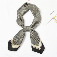 New 70x70cm Women Multifunction Polyester Silk Scarf Plaids Printed Satin Small Square Wraps Scarves Shawl Headband Neck Ties 2024 - buy cheap