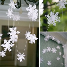 3M Silver Snowflake Shape Paper Garland Christmas Wedding Decoration Scene New Year Decor Frozen Party Supplies 2024 - buy cheap
