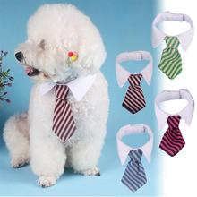 2018 Fashion Adjustable Cute Print Striped Pet Decorative Collar Dog Tie Pet Bow Tie Polyester Cat Grooming Necktie for Puppy 2024 - buy cheap