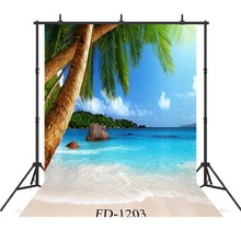 Sunlight  Palm Tree Beach Sea Photography Backdrop for Photo Booth Background Wedding Children Kids Baby Shower Photo Studio 2024 - купить недорого