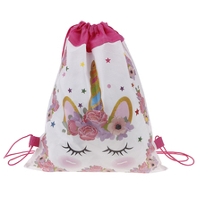 New Unicorn Drawstring bag for Girls Travel Storage Package Cartoon School Backpacks Children Birthday Party Favors 2024 - купить недорого