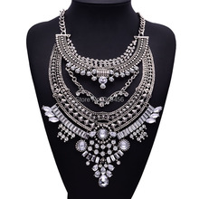 Fashion Women Collar Necklace Unique Metal Chain Necklaces & pendants With high Quality Brand Statement Crystal Necklace 2024 - buy cheap