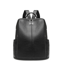 High Quality Leather Backpack Woman New Arrival Fashion Double Zipper Backbag Female Large Capacity School Bag Mochila new  C749 2024 - buy cheap